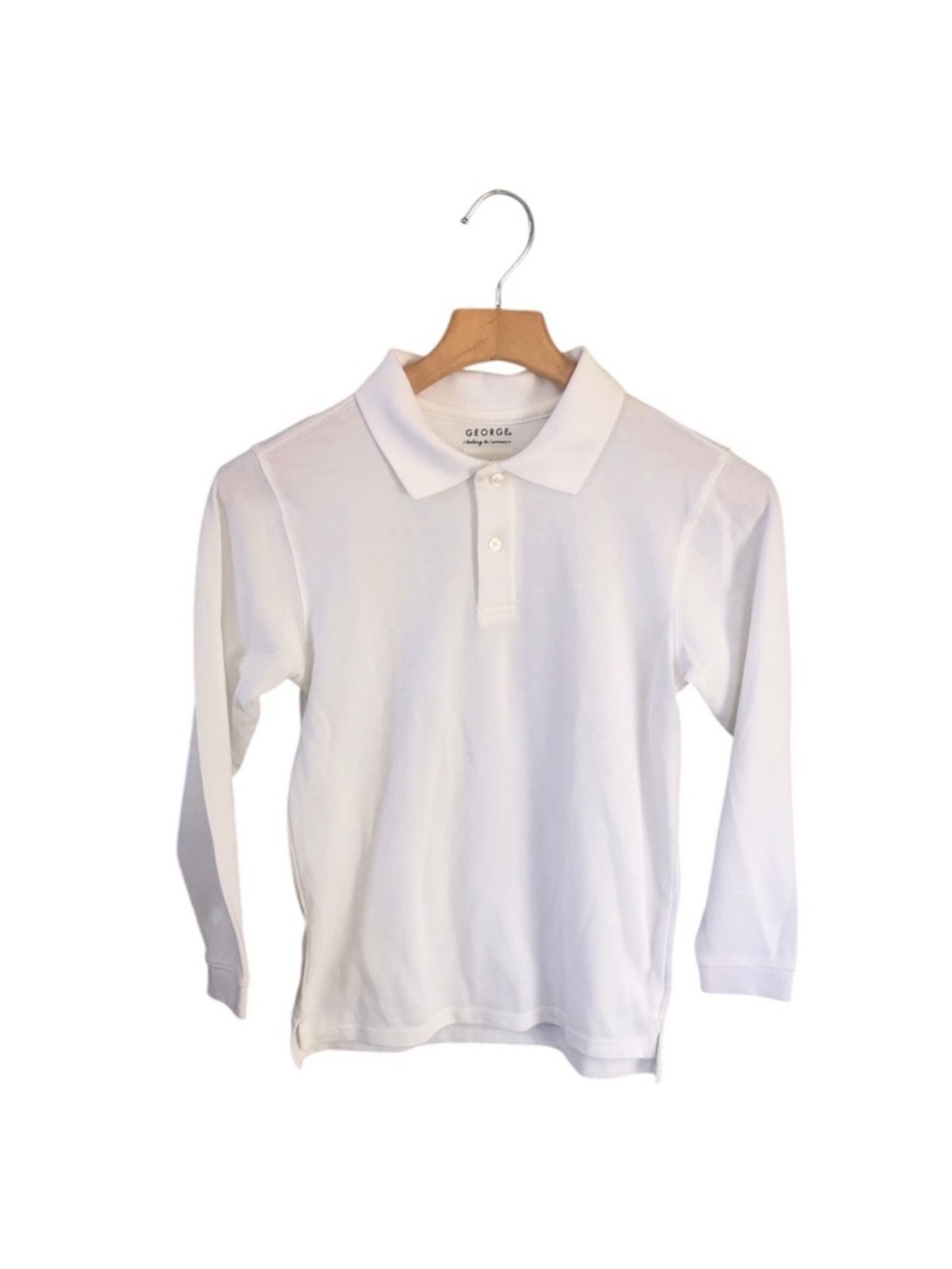 George White Long Sleeve School Uniform Polo Size Large (10–12)